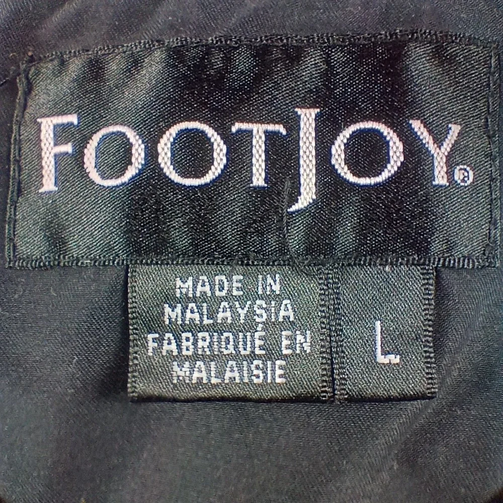 FootJoy Pullover Windbreaker Jacket Mens Large Black `1/2 Sleeves V-Neck Pockets
